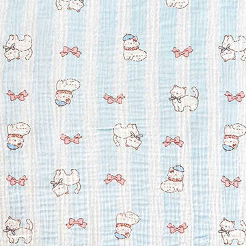 Xô muslin 2 lớp in nền trắng . 100% cotton. 135cm x 120gsm. 1kg ~ 6.1m