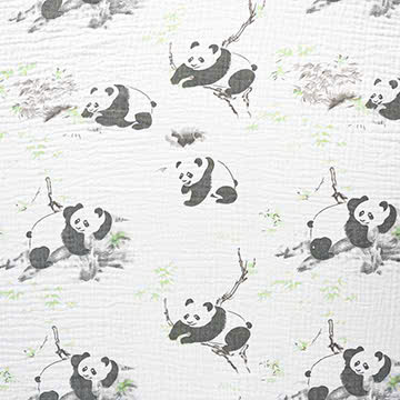 Xô muslin 2 lớp in nền trắng . 100% cotton. 135cm x 120gsm. 1kg ~ 6.1m