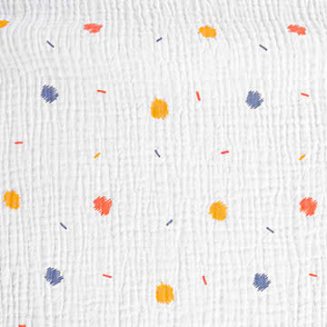 Xô muslin 2 lớp in nền trắng . 100% cotton. 135cm x 120gsm. 1kg ~ 6.1m