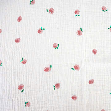 Xô muslin 2 lớp in nền trắng . 100% cotton. 135cm x 120gsm. 1kg ~ 6.1m