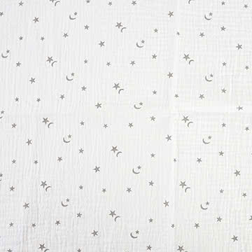 Xô muslin 2 lớp in nền trắng . 100% cotton. 135cm x 120gsm. 1kg ~ 6.1m