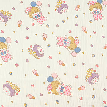 Xô muslin 2 lớp in nhuộm nền. 100% cotton. 135cm x 120gsm. 1kg ~ 6.1m