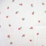 Xô muslin 2 lớp in nền trắng . 100% cotton. 135cm x 120gsm. 1kg ~ 6.1m