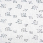 Xô muslin 2 lớp in nền trắng . 100% cotton. 135cm x 120gsm. 1kg ~ 6.1m