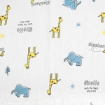 Xô muslin 2 lớp in nền trắng . 100% cotton. 135cm x 120gsm. 1kg ~ 6.1m