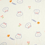 Xô muslin 2 lớp in nhuộm nền. 100% cotton. 135cm x 120gsm. 1kg ~ 6.1m